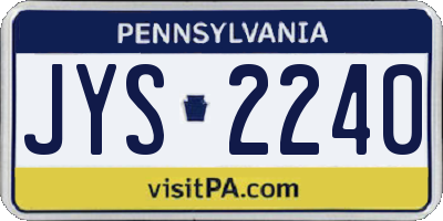 PA license plate JYS2240