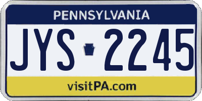 PA license plate JYS2245