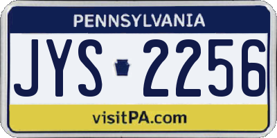 PA license plate JYS2256