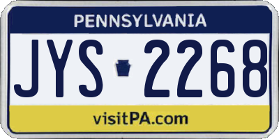 PA license plate JYS2268