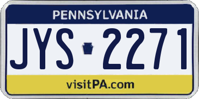 PA license plate JYS2271