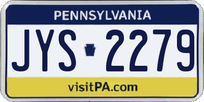 PA license plate JYS2279