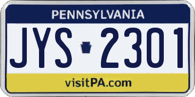 PA license plate JYS2301