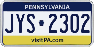 PA license plate JYS2302