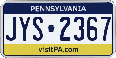 PA license plate JYS2367