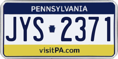 PA license plate JYS2371