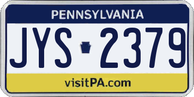 PA license plate JYS2379