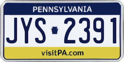 PA license plate JYS2391