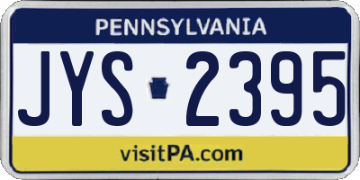 PA license plate JYS2395