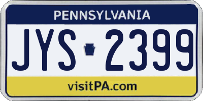 PA license plate JYS2399