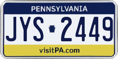 PA license plate JYS2449