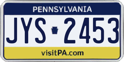 PA license plate JYS2453