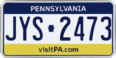 PA license plate JYS2473