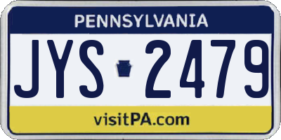 PA license plate JYS2479