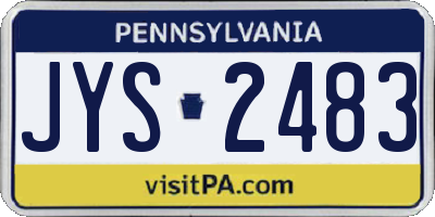 PA license plate JYS2483