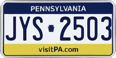 PA license plate JYS2503