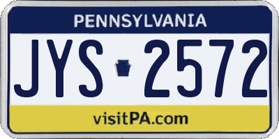 PA license plate JYS2572