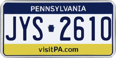 PA license plate JYS2610