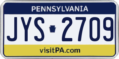 PA license plate JYS2709