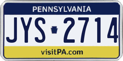 PA license plate JYS2714