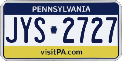 PA license plate JYS2727