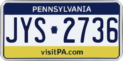 PA license plate JYS2736