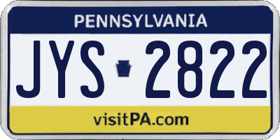 PA license plate JYS2822