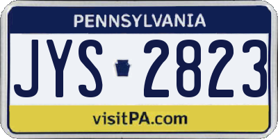 PA license plate JYS2823