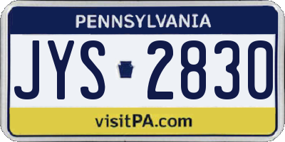 PA license plate JYS2830