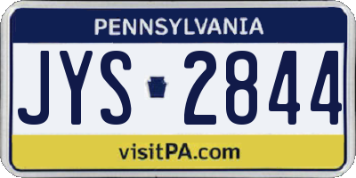 PA license plate JYS2844