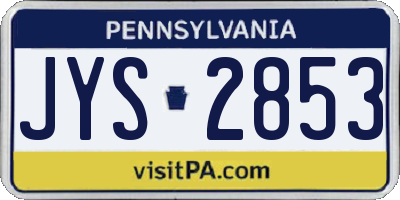 PA license plate JYS2853