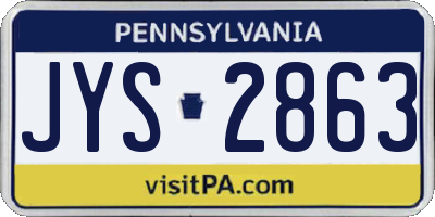 PA license plate JYS2863