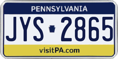 PA license plate JYS2865
