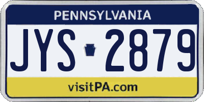 PA license plate JYS2879