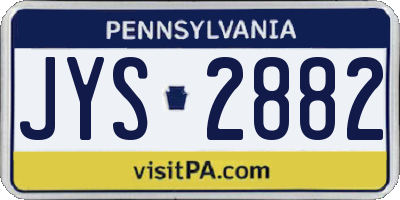 PA license plate JYS2882
