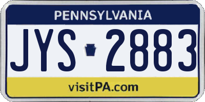 PA license plate JYS2883
