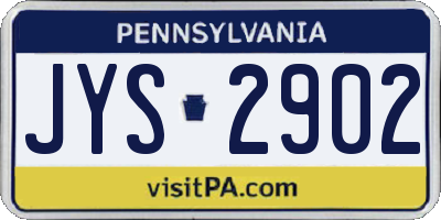 PA license plate JYS2902