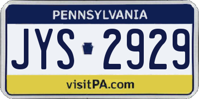 PA license plate JYS2929