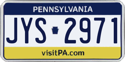 PA license plate JYS2971