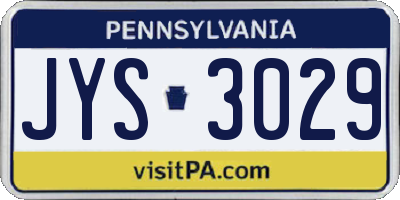 PA license plate JYS3029