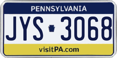 PA license plate JYS3068