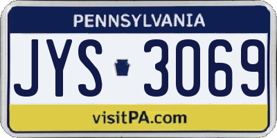 PA license plate JYS3069