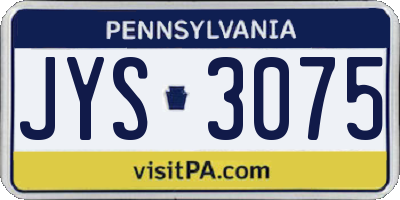 PA license plate JYS3075