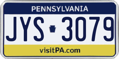 PA license plate JYS3079