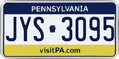 PA license plate JYS3095