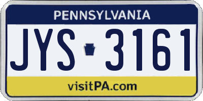 PA license plate JYS3161
