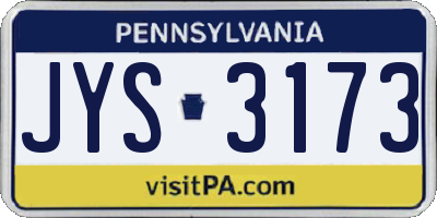 PA license plate JYS3173
