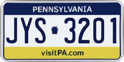 PA license plate JYS3201