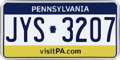 PA license plate JYS3207