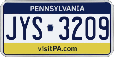 PA license plate JYS3209